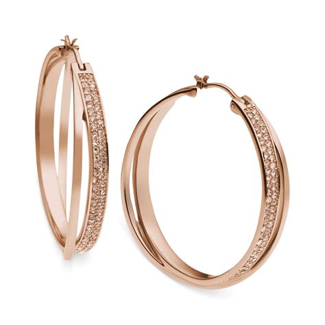 michael kors rose gold studs|michael kors gold hoop earrings.